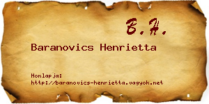 Baranovics Henrietta névjegykártya