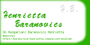 henrietta baranovics business card